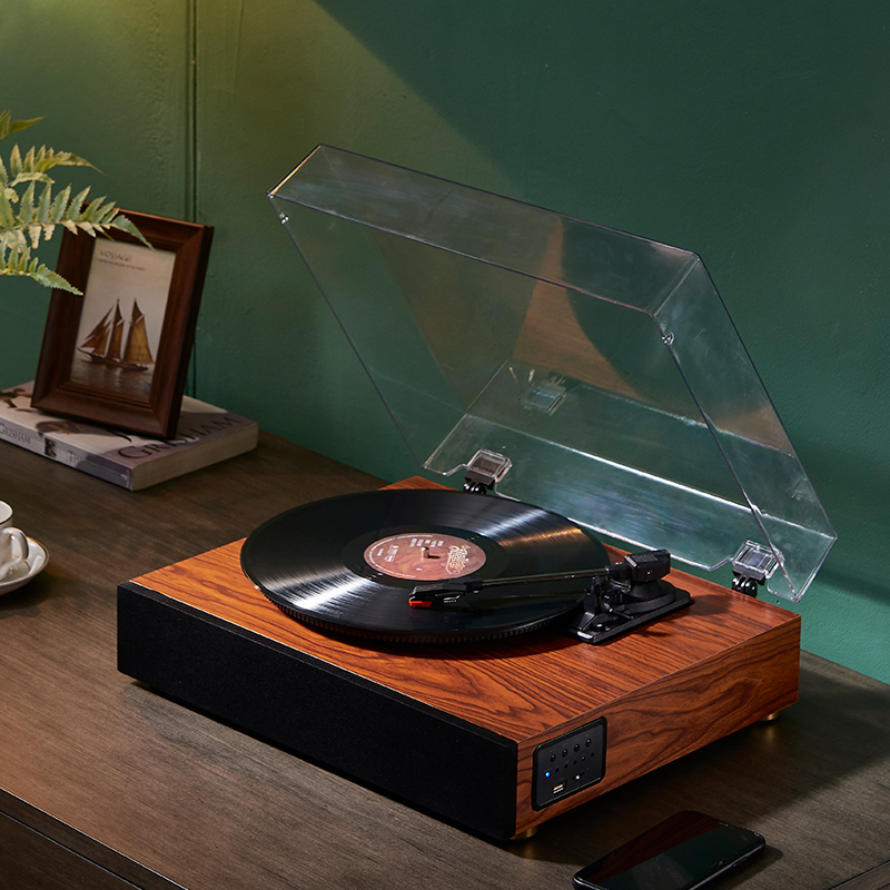 Record Player Modern Vinyl Gramophone Player with Stereo Speaker